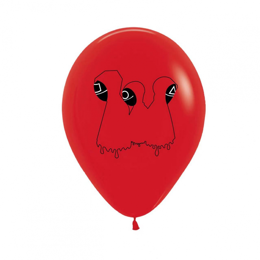 12 Inch Printed Balloon Squid Game Red