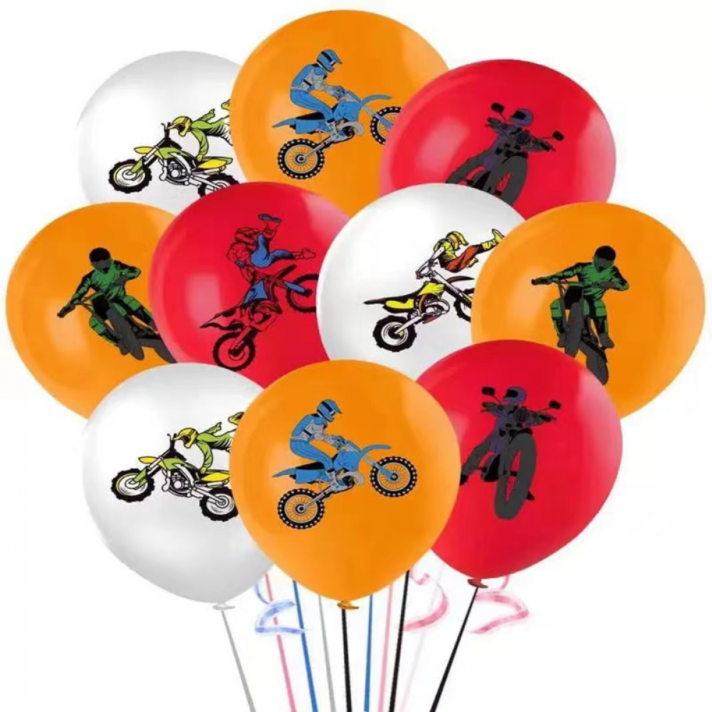 12 Inch Printed Balloon Motorcycle Set (30 PCS)