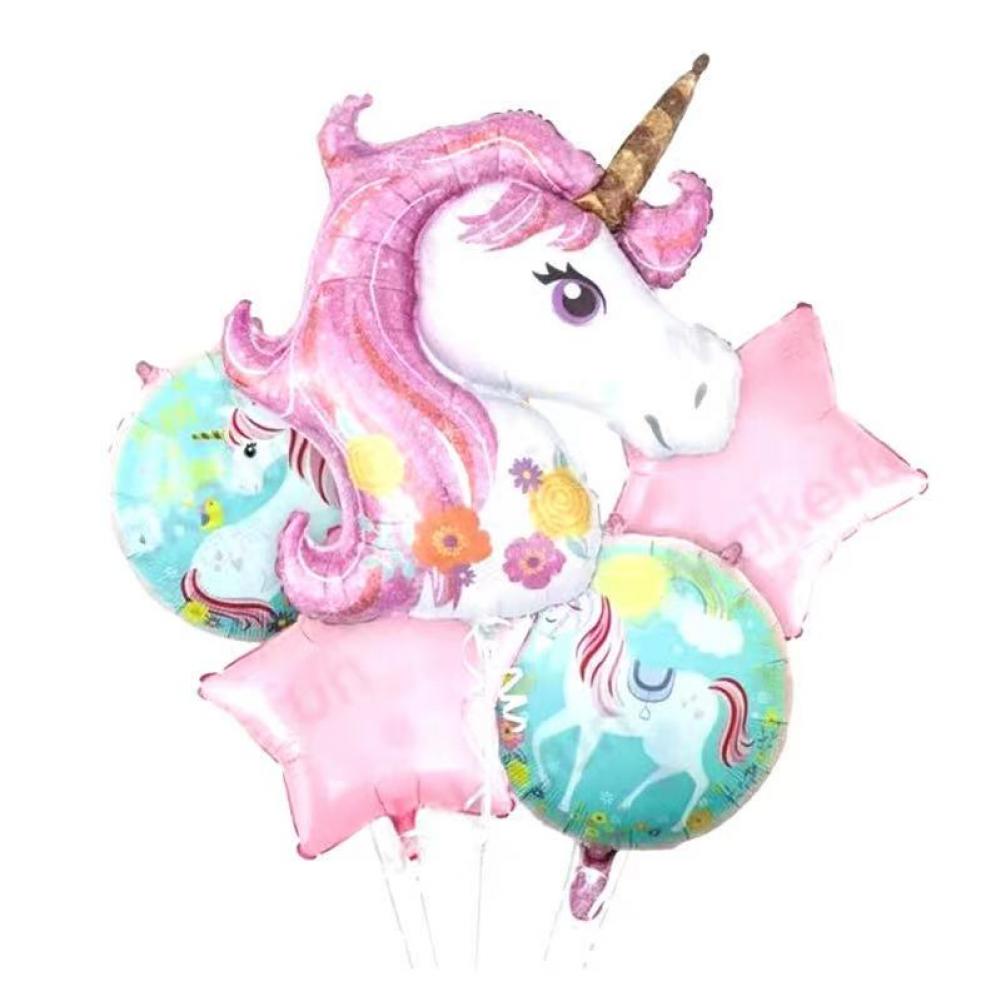 Foil Balloon Set Unicorn  (5PCS)