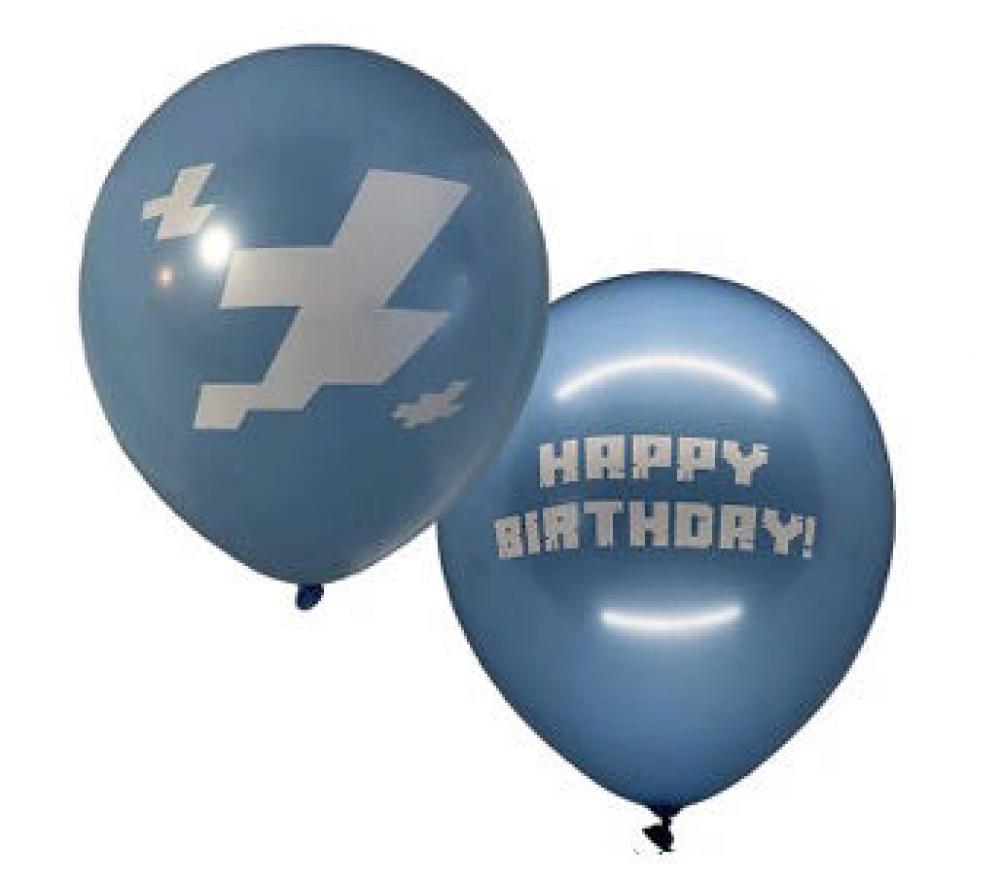 12 Inch Printed Balloon Minecraft Blue (1PCS)