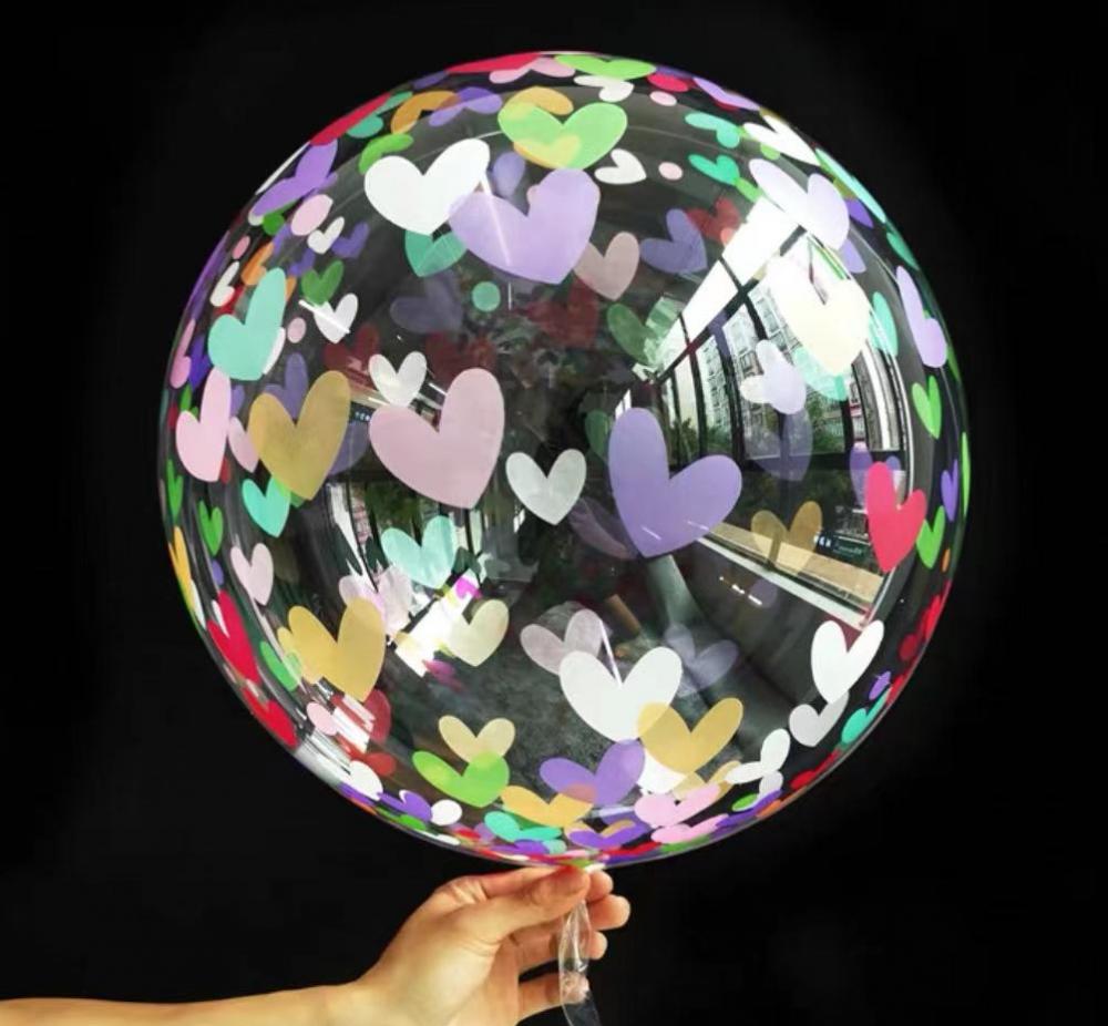 20 Inch Transparent Bubble Balloon Heart