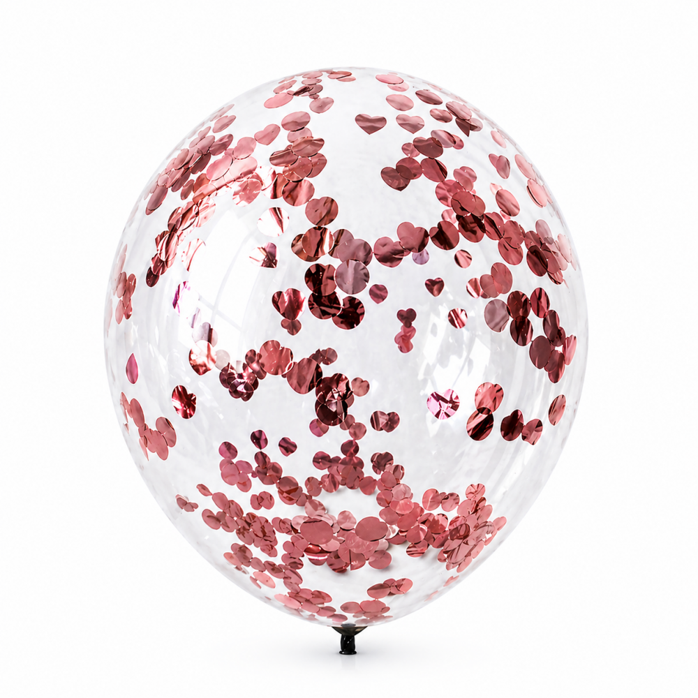 12 Inch Standard Confetti Balloon Rose Gold (1PCS)