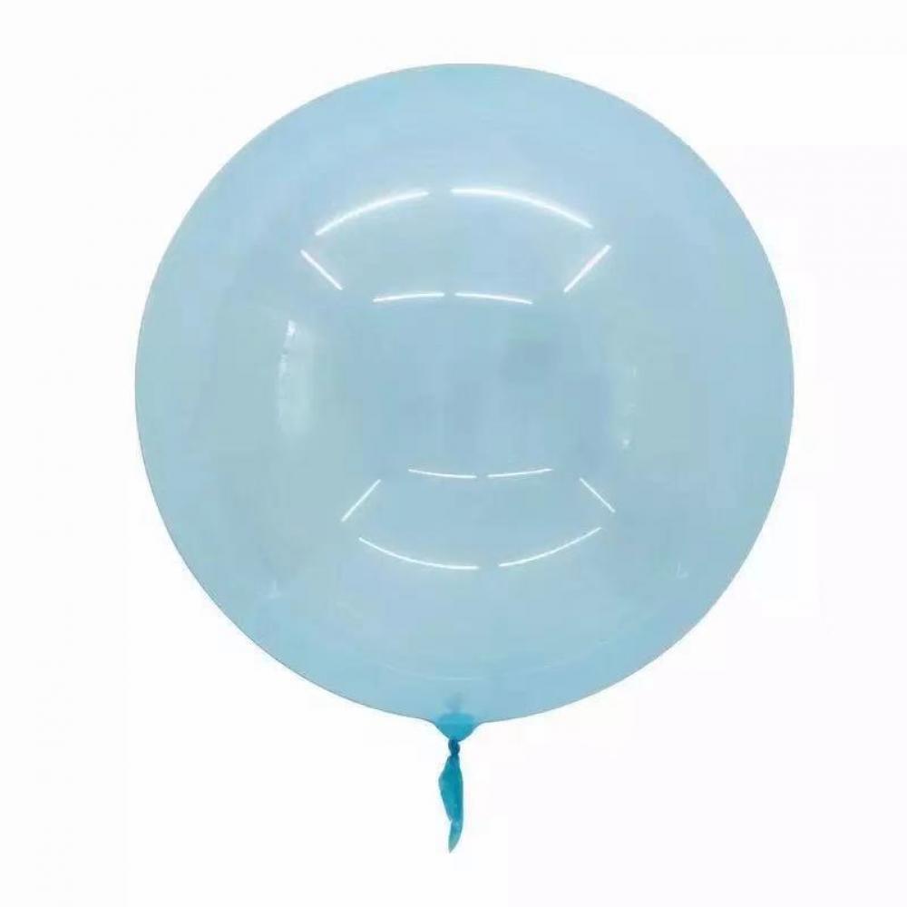 18 Inch Solid Transparent Round Balloons Clear Blue