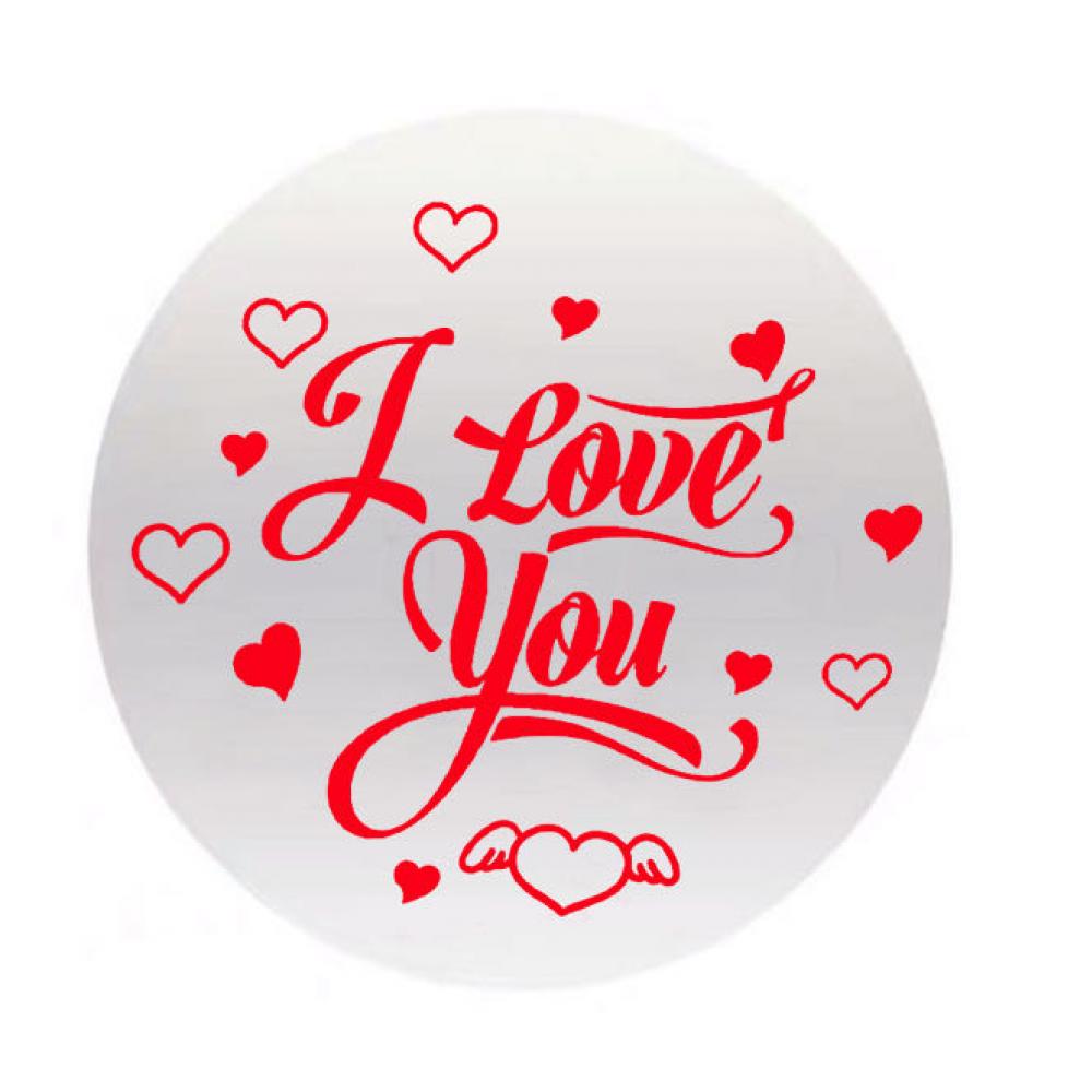 I Love you  Balloon Sticker Red