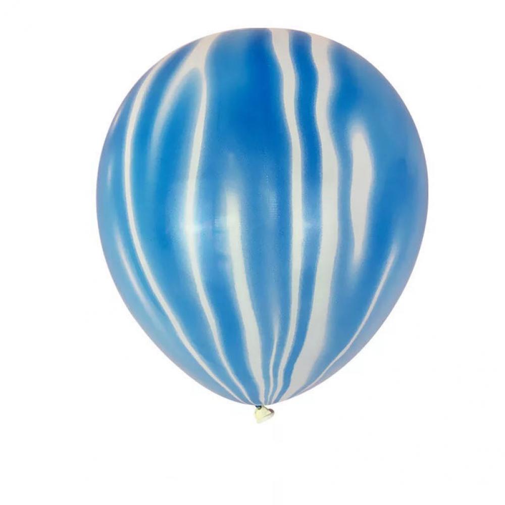 12 Inch Design Marble Latex Balloons Blue (10PCS)