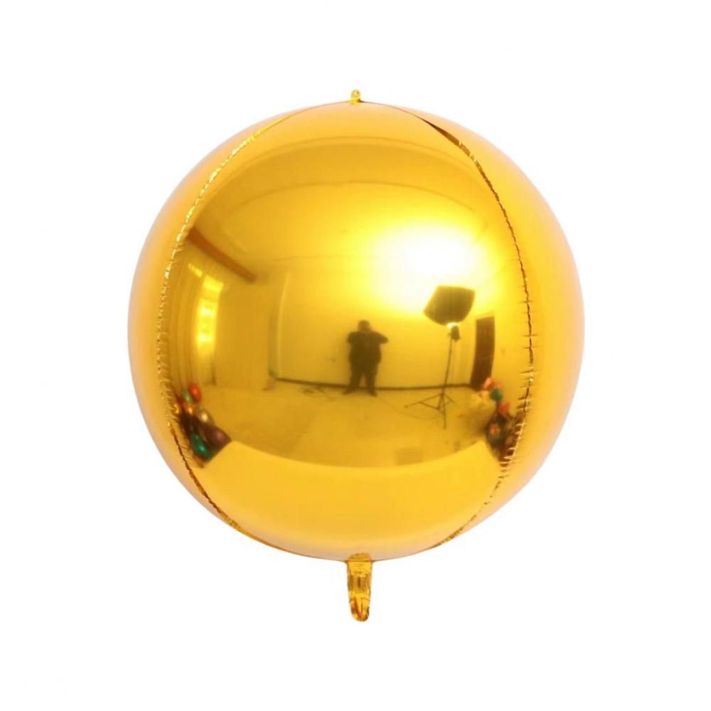 10 Inch 4D Round Sphere Shape Foil Balloon Gold (1PCS)