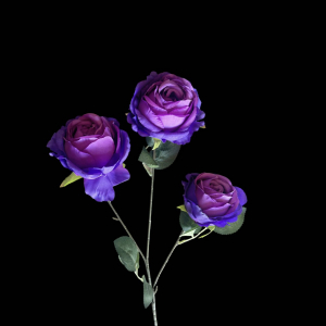 Artificial Round Rose Purple