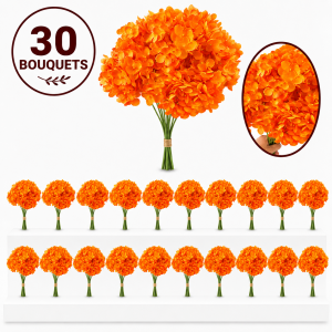 Bulk Artifical Hydrangea Bunch -Orange  (30 bunch 5.5 each bunch)