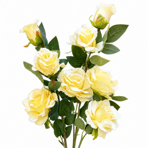 Artificial Rose Bunch Yellow  (8 heads)