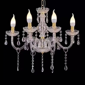 Candle-Style Crystal Chandelier Gold  (6 Heads)