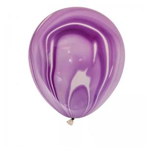 12 Inch Design Marble Latex Balloons Purple (100PCS)