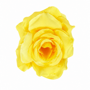 Artificial Rose Head Yellow  (1 Piece)