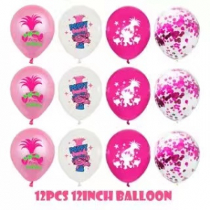 12 Inch Troll Printed Balloon Set (12PCS)