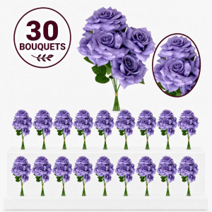 Bulk Artifical Rose Bunch -Dark Purple (30 bunch 4.8 each bunch)