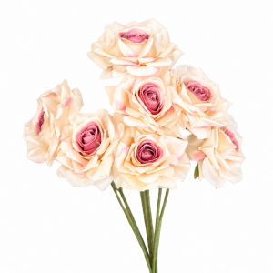 Artificial Rose Bunch Champange  (7 heads)