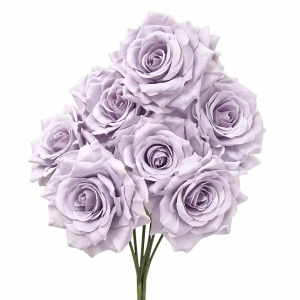 Artificial Rose Bunch Light Purple  (7 heads)