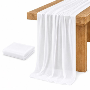 Chiffon Table Runner &ndash; 300 cm Bright White