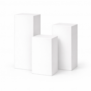 Square Plinth Set White (3pcs)