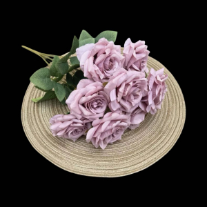 Artificial Flower Rose Bunch Old Rose(7PCS)