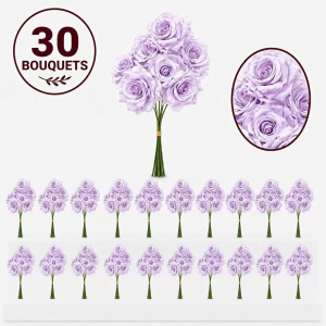 Bulk Artifical Rose Bunch -Light Purple  (30 bunch 4.8 each bunch)