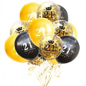 12 Inch Printed Balloon 21 Birthday Set (15PCS)