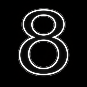 Neon Sign Number 8 (50cm Tall White)