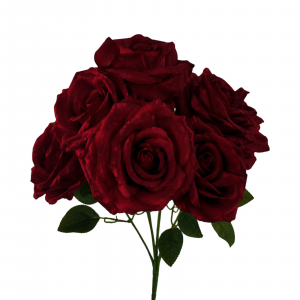 Artificial Flower Rose Bunch Burgundy (7 heads)