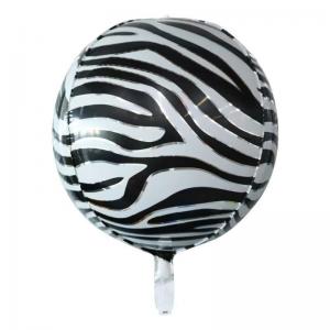 22 Inch 4D Round  Shape Foil Balloon Zebra Pattern (1PCS)