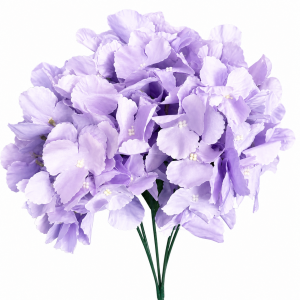 Artificial  Big Petal Hydrangea Bunch Purple （5 heads)