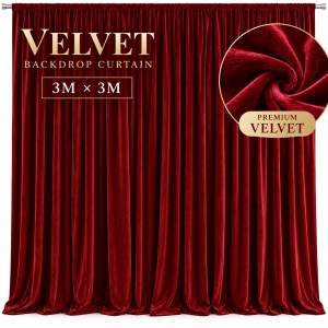 Velvet Backdrop Curtain Burgundy (3m*3m)