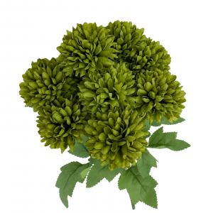 Artificial Chrysanthemum Bunch Green (9 heads)
