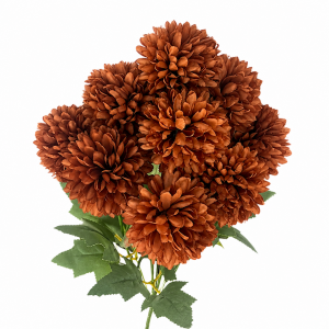 Artificial Chrysanthemum Bunch Brown (9 heads )