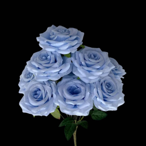 Artificial Flower Rose Bunch Baby Blue (7PCS)