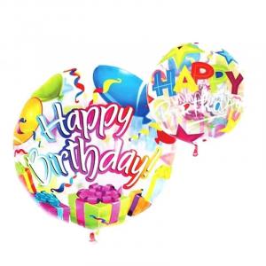 18 Inch Transparent Happy Birthday Bubble Balloon