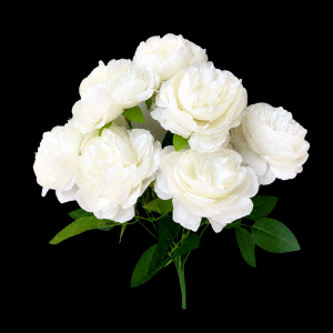 Artificial Peony Bunch White (9 heads)