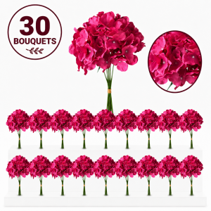 Bulk Artifical Hydrangea Bunch -Hot Pink (30 bunch 2.9 each bunch)