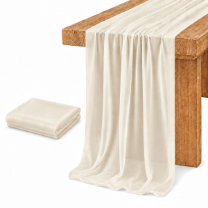 Chiffon Table Runner &ndash; 300 cm Cream