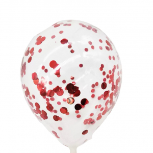 18 Inch Standard Confetti Balloon Red