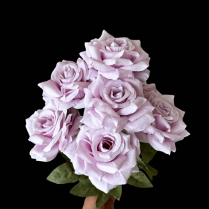 Artificial Flower Rose Bunch Light Purple (9 Roses)