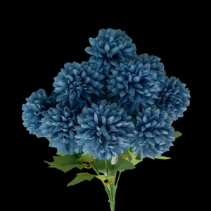Artificial Chrysanthemum Bunch Dark Blue (9PCS)