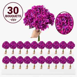 Bulk Artifical Hydrangea Bunch -Dark Purple (30 bunch 5.5 each bunch)