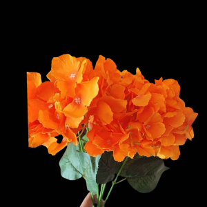 Artificial Flower Big Petal Hydrangea Orange