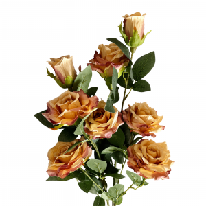 Artificial Rose Bunch Brown (8 heads)