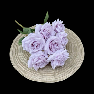 Artificial Flower Rose Bunch Light Purple  (7PCS)