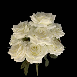 Artificial Flower Rose Bunch White (9 Roses)