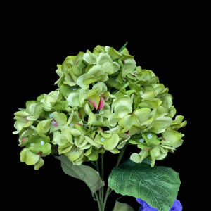 Artificial Flower Big Hydrangea Dark Green Bunch