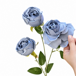Artificial Round Rose Dark Blue