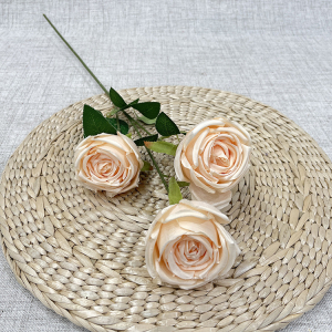 Artificial Flower Round Rose Champange