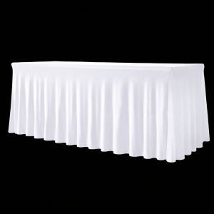6ft Pleated Spandex Table Cover White