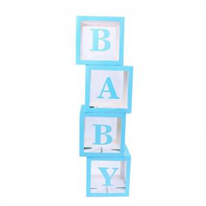 DIY Transparent Latex Balloon Cube Baby Blue